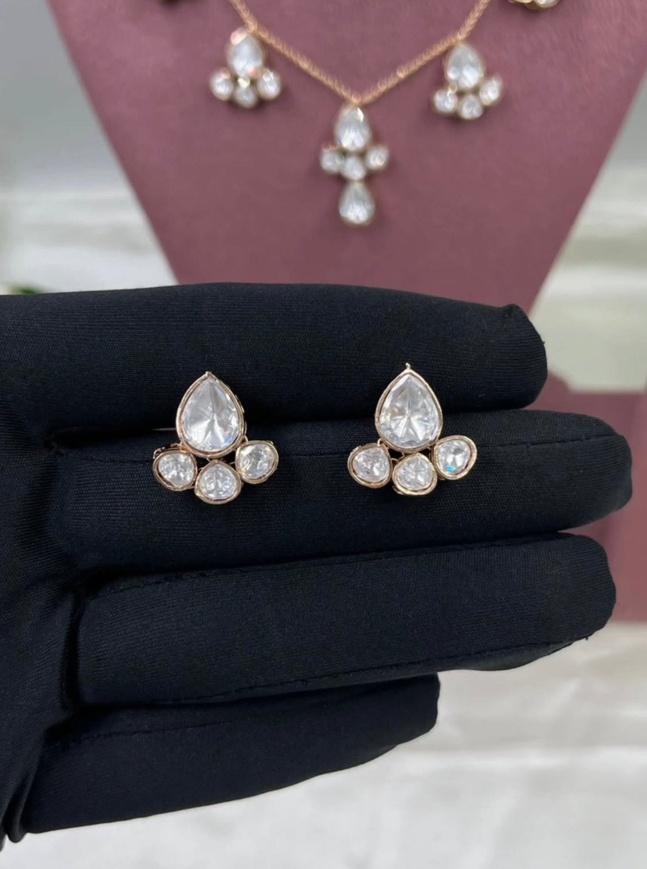 Bell -Flower Shaped Kundan Set