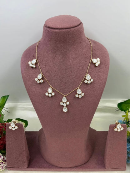 Bell -Flower Shaped Kundan Set